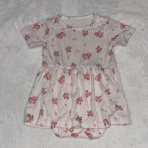 Belan.J bamboo Floral Baby Dress with Pink Flowers skirted onesie